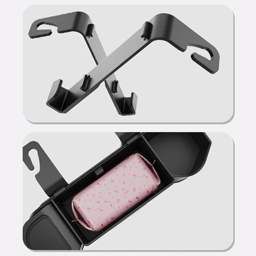 With Hook Auto Backseat Storage Box 7 In 1 Tissue Box Durable Trash Can  Auto Interior