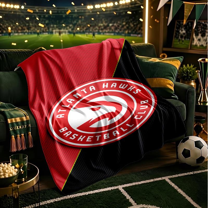 Hawks Basketball Throws Blanket Flannel Blankets Plush for Couch Bed Gifts for Men Women Travel picnic blanket Christmas fan gifts
