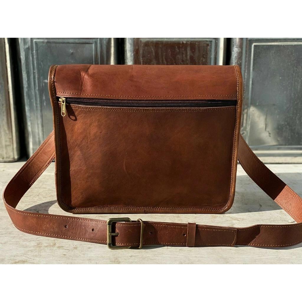Vintage Laptop Messenger Briefcase Bag Satchel Bag For Men's  Leather