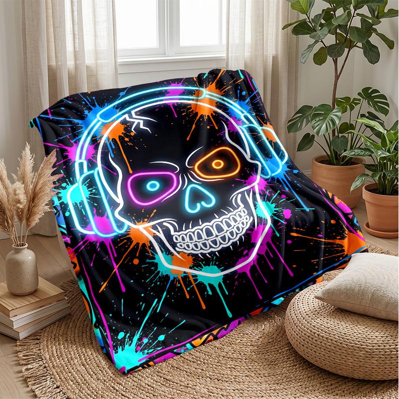 Neon Retro Game Controllers Theme blanket Lightweight Warm Flannel Blanket Decorative Throw Blanket for Home Decoration