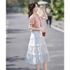 Women's Lace-Spliced Denim Top & Midi Dress Set