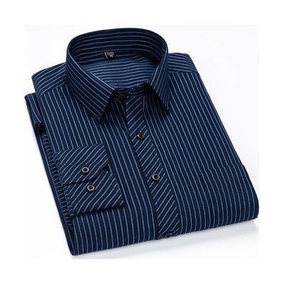8XL 7XL Übergröße Herren Langarmhemd Herren Business Casual Slim Fit Hemden Herren Gestreiftes Kleid Arbeits- und Gesellschaftshemd