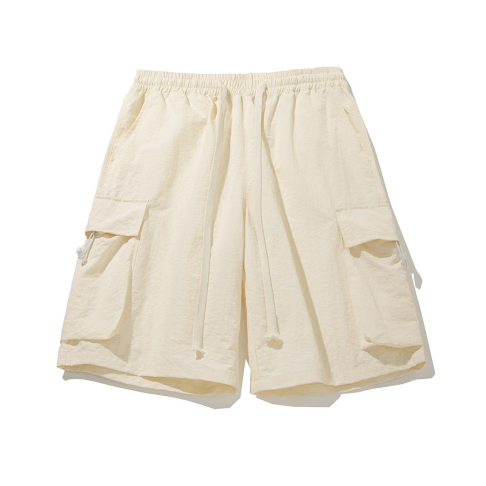 Men s Casual -Weave Drawstring Shorts S бежевый