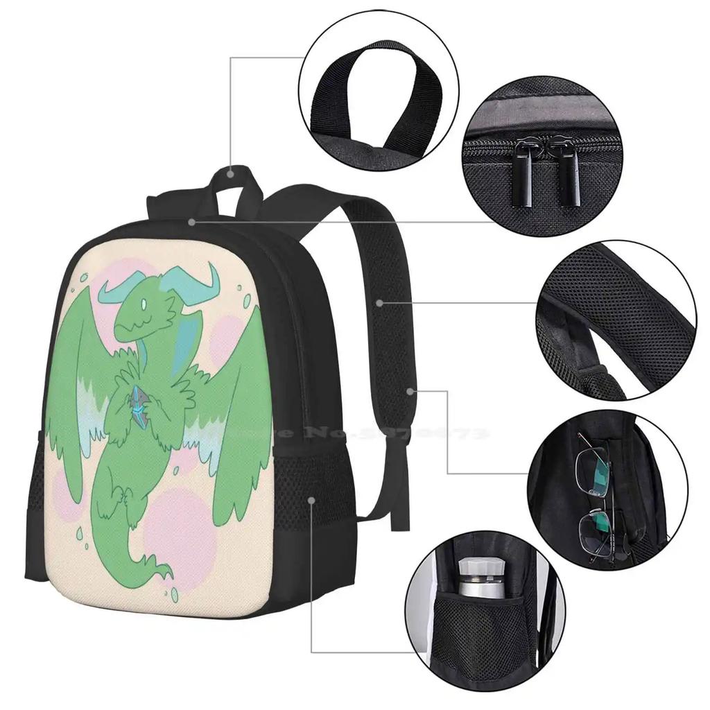 Dragon Protector Large Capacity School Backpack Laptop Bags Ugin Dragon Cool Cute Chibi Kawaii Aww