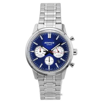 Edifice Analog-Chronograph Edelstahl Blaues Zifferblatt Quarz EFR-575D-2A 100M Herrenuhr