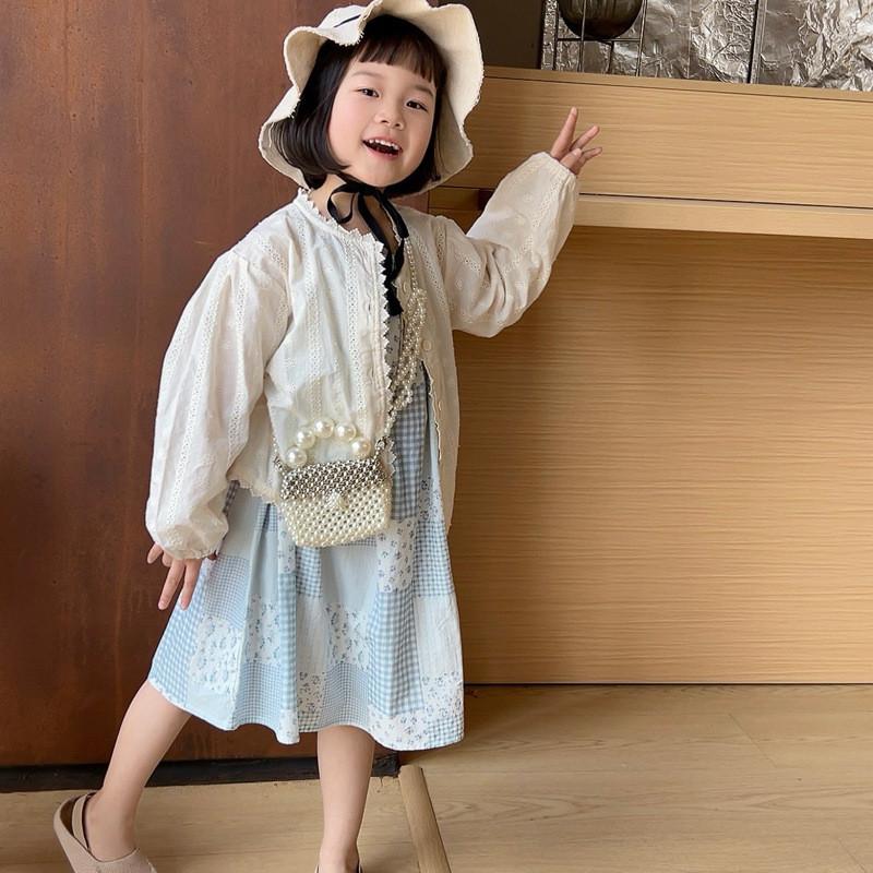 Stylish Pearl Childrens Crossbody Bag With Color Block Design For Kids Summer Fashion