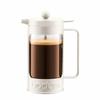 BODUM BEAN French Press Coffee Maker, 1000ml, Off-White, Stainless Steel Filter, Glass Beaker, Immersion Coffee, Locking Lid, Authentic Product, 11376
