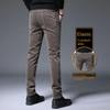 Autumn Winter Men's Corduroy Stretch Casual Slim Straight Velvet Thicken Men's Trousers Youth Pants