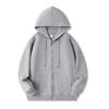 Stylish Grey-White Cardigan Hoodie for Men & Women - Cotton, Loose Fit, Hooded, Perfect for Autumn/Winter Casual Wear
