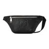 Monogramm Logo Geprägte Reißverschluss Leder Crossbody Brusttasche Herren Taschen Schwarz 658582-AABY7-1000