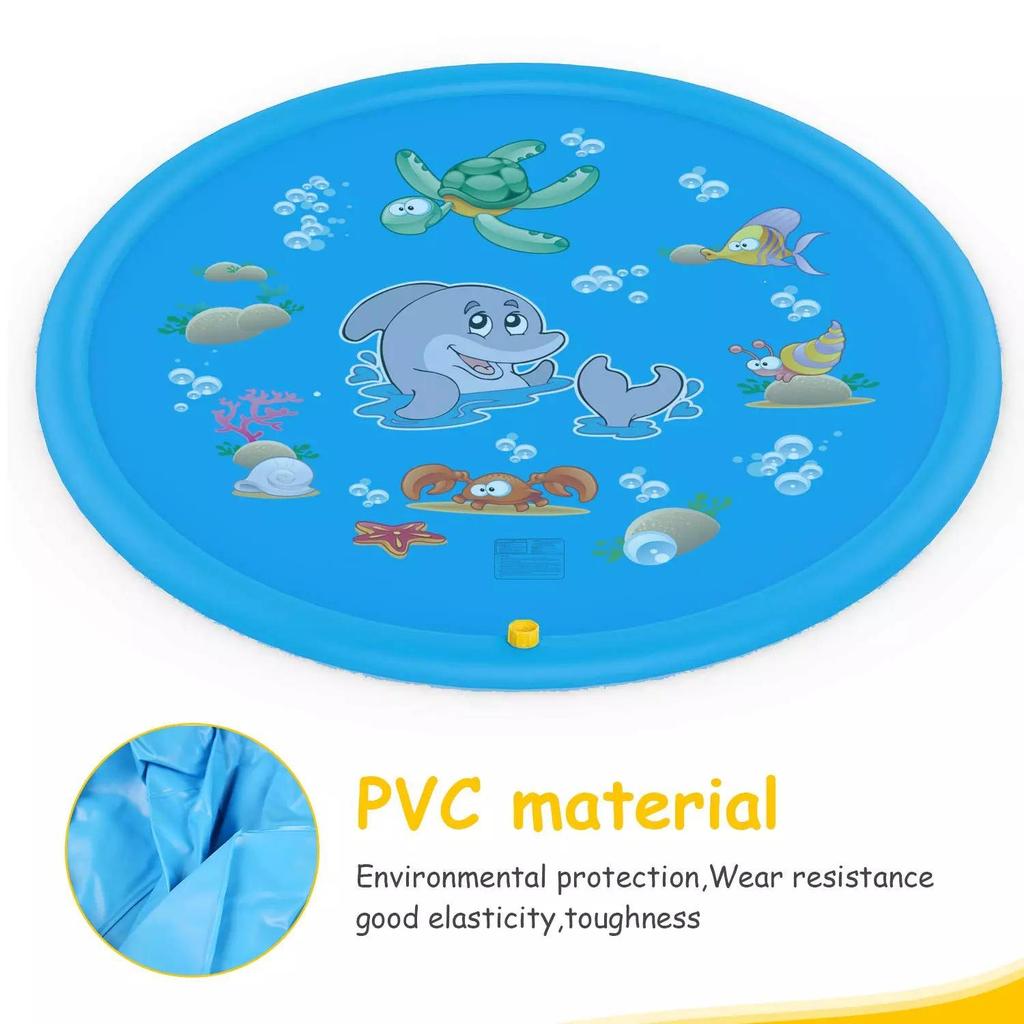PVC Dolphin Water Spray Pad - 170cm Outdoor Children's Fountain Toy