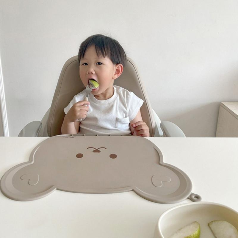 Food Grade Silicone Placemats Kids Placemats for Toddler Children Non-Slip Table Mats Baby Food Mats with Hanging Loop