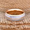 Fashion 8mm Men Stainless Steel Rings Rose Gold Color Brushed Deer Antler And Meteorite Rings for Men Wedding Band Jewelry Gift