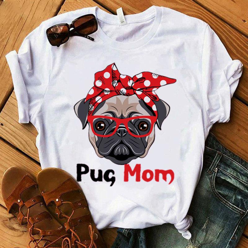 Casual Kawaii Animal Cartoon Cat Dog Graphic Womens T-Shirt 90S Summer Shirts Short Sleeve Loose White Blouse O-Neck Female Tops