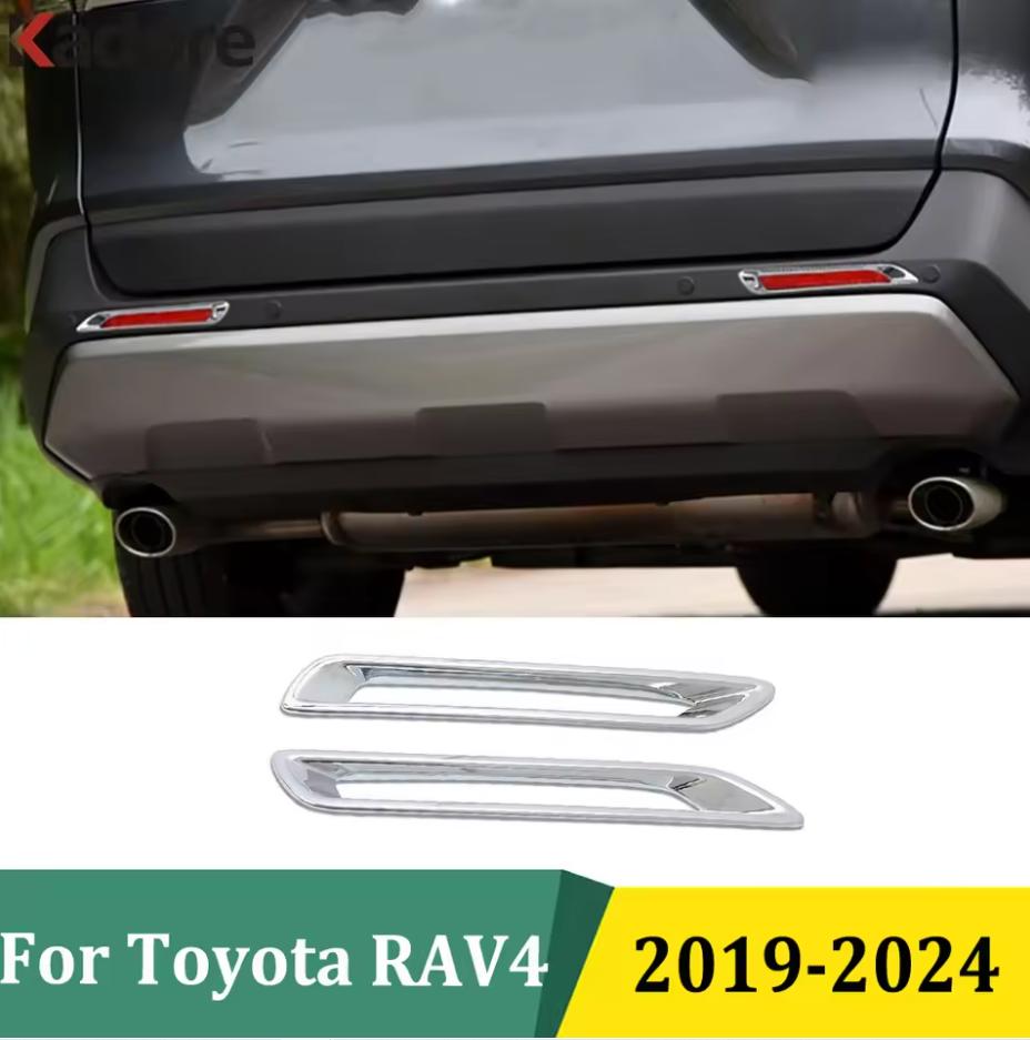 For Toyota RAV4 RAV 4 2019-2022 2023 2024 Chrome Rear Foglight Cover Sticker Tail Fog Lights Lamp Trim Exterior Accessories,2pcs.