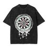 Harajuku  Cotton Oversized TshirtMen Short Sleeve TeesCreative Black Dartboard  Summer Loose Washed Tops TShirt
