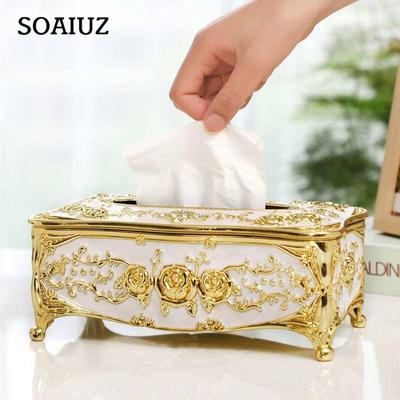 Tissue Box Cover Living Room Household Tissue Box Luxury Style Storage Box Coffee Table Creative Desktop Paper Box Decoration Christmas Gifts