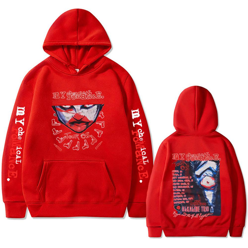90er Punkband My Chemical Romance Tour 2005 Hoodie Herren Damen Gothic Mode Street Übergroßer Pullover Männlich Fleece Baumwolle Kapuzenpullover
