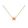 Hermes Mini Pop H Classic Fashion Pendant Necklace Women Necklace Orange Gold H147992F-02