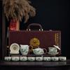 New Light Luxury Cloud Porcelain Yanlan Huang Ru Kiln Complete Tea Set Business Company Merchandise High-end Gifts