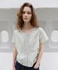 Toabe Between Shirring Lace Blouse (Soft Mint)