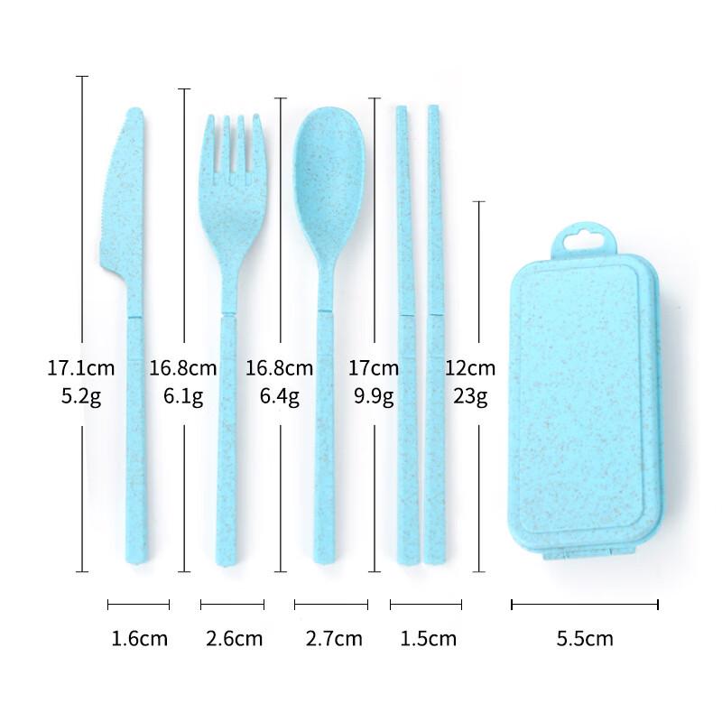 Portable Wheat Straw Folding Cutlery Set