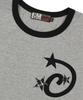 Lujeoseukeulleob Star Applique Crop Ringer T-Shirt Women'S Fit Gray