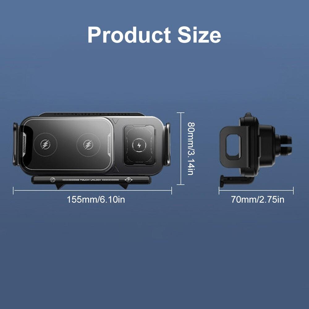 Auto Wireless Car Charger Holder For Samsung Z Fold 6 S24 Fast Charging Mount