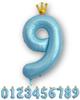 La Kissa Balloon Number Birthday Decoration Balloon Crown 40-inch Large Number Balloon Straw 90cm Anniversary Blue Crown 9