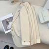 Blazer for Women Winter Casual Long Sleeve Button Cardigan Slim Fit Solid Color Professional Denim Suit Jacket