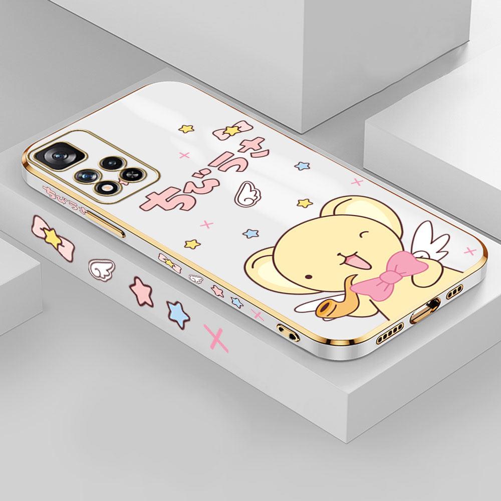For Redmi Note 13 Pro 12 Pro 12S 11 Pro 11S 10S OPPO A38 A77s A96 Realme C33 C65 OnePlus Cartoon Cute Animal Design Soft Plated TPU Phone Case