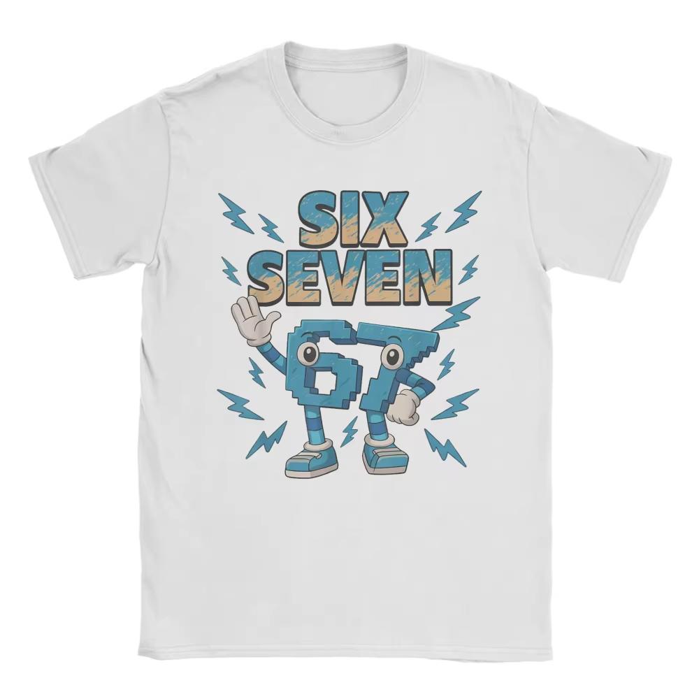Unisex Cotton Meme 67 Six Seven Italian Brainrot Print Harajuku Style Summer Fun Women And Men T-shirt