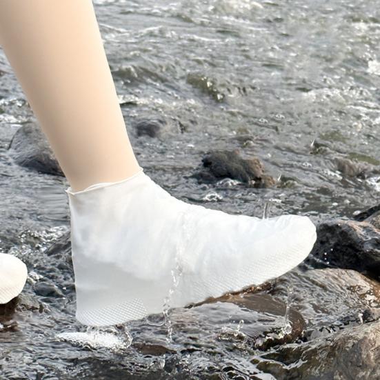 Rain Boots Covers Waterproof Non Slip High Tenacity Latex Shoe Covers Foldable Elastic Fit for Hiking Camping Outdoor Travel Safety