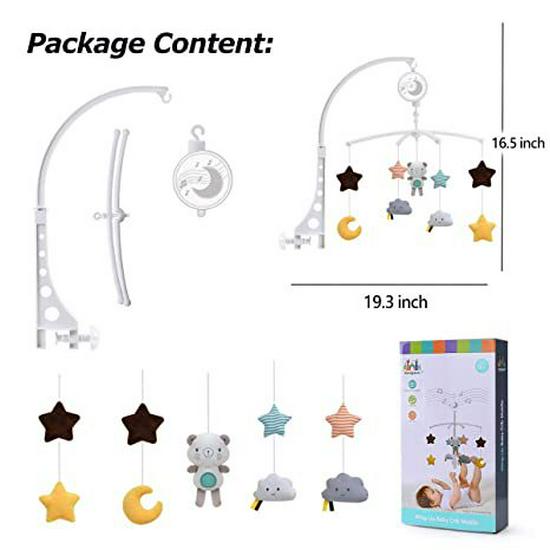 Calming Wind Chime Baby Crib Mobile - Music Rattle Pendant for Bedside or Hanging Decor