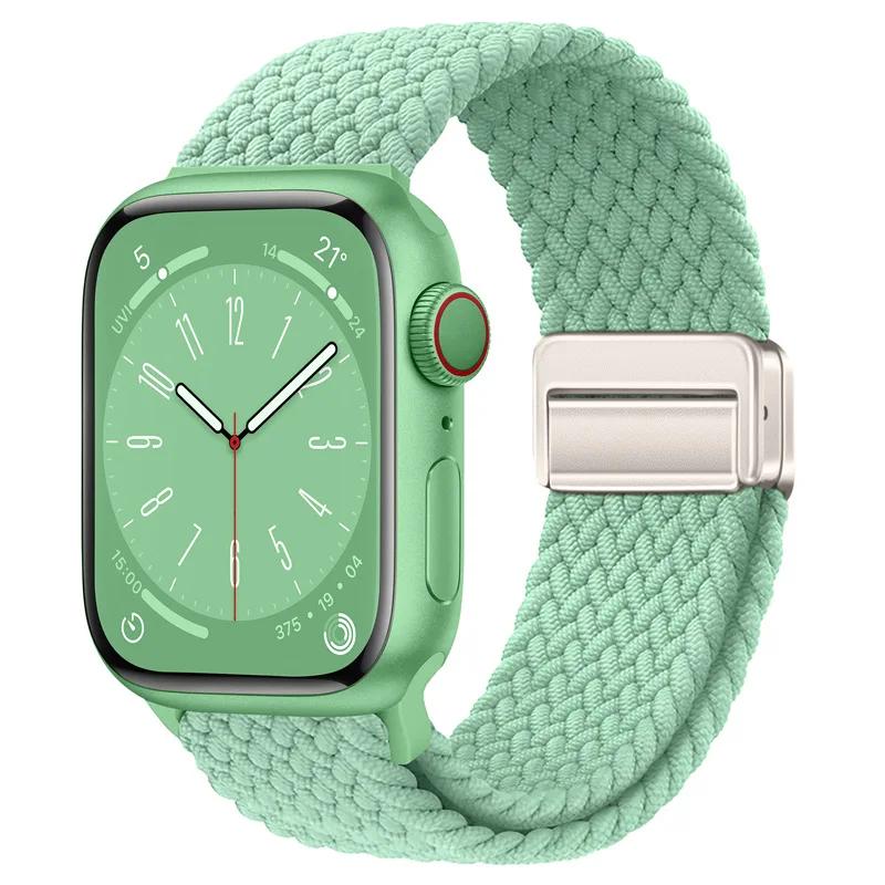 Braided Strap for Apple Watch 10 Band 46mm 45mm 49mm 42mm 40mm Buckle Bracelet iWatch Series Se 7 3 6 8 9 Ultra 2 Magnetic Band