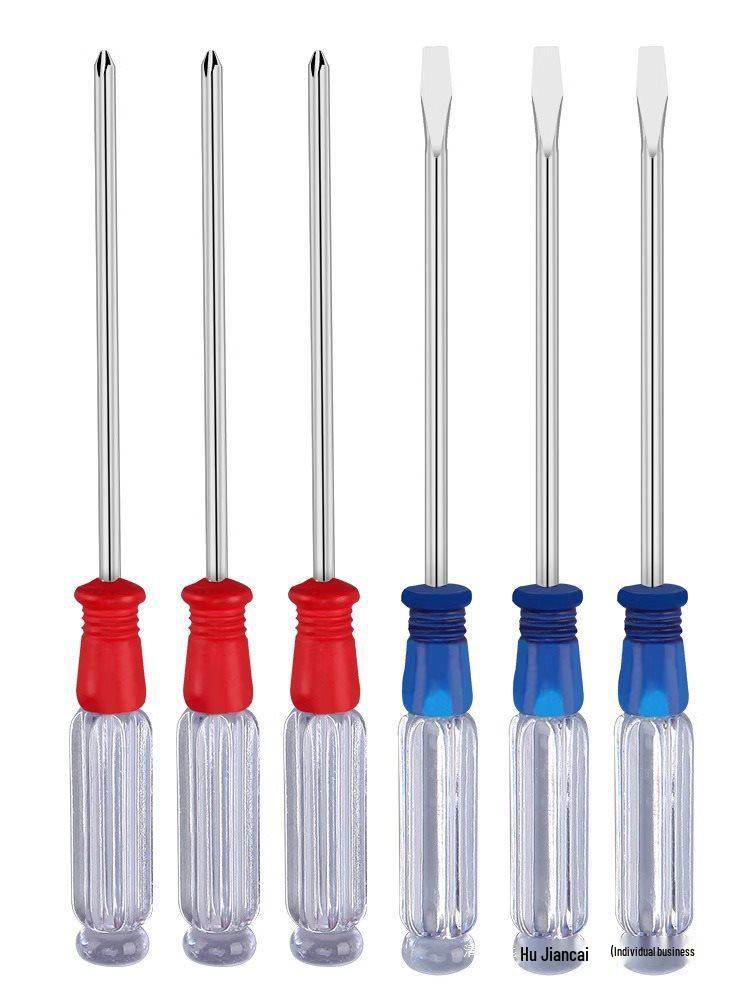 Small Phillips/Slotted Flathead Screwdriver with Transparent Handle for Computer Repair