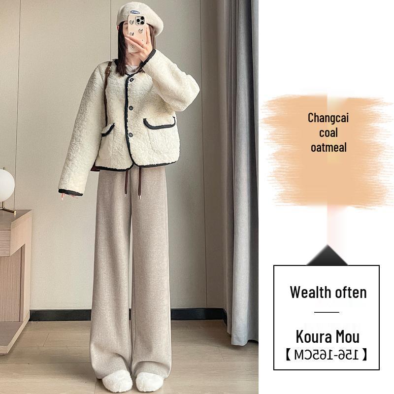 Women's New Spring High-Waisted Rice Pants - Narrow Straight-Leg, Casual Wide-Leg, Floor-Length