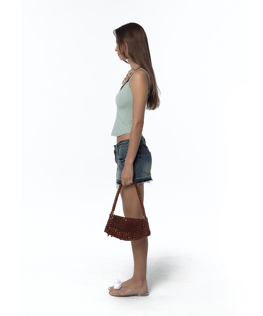 Kasiko Split Pocket Denim Skirt Blue