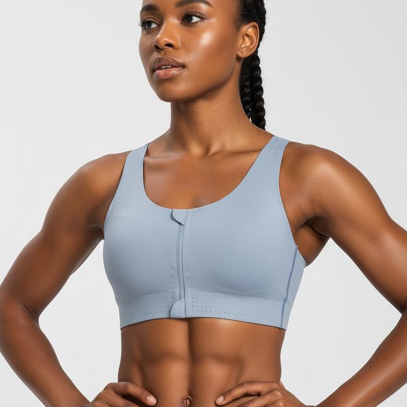 

Plus Size Seamless Back-Revealing Sports Bra for Women with YKK Zipper - Ideal for Running, Jogging, Fitness, Yoga, Shockproof Support. L