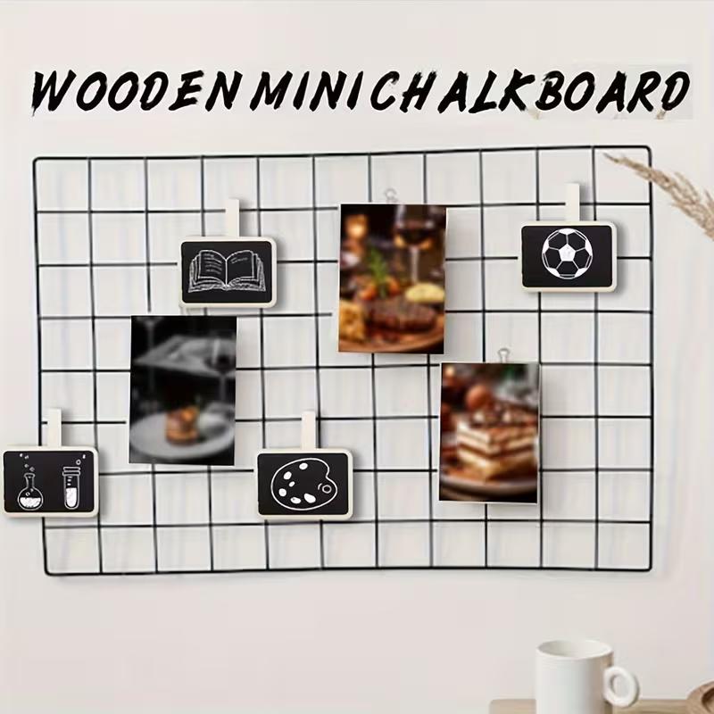 WTEMPO DIY Decorative Blackboard with Clips Writable Unfinished Chalkboard for Creative Message Display Home Decor Photo Wall Party & Shop Display