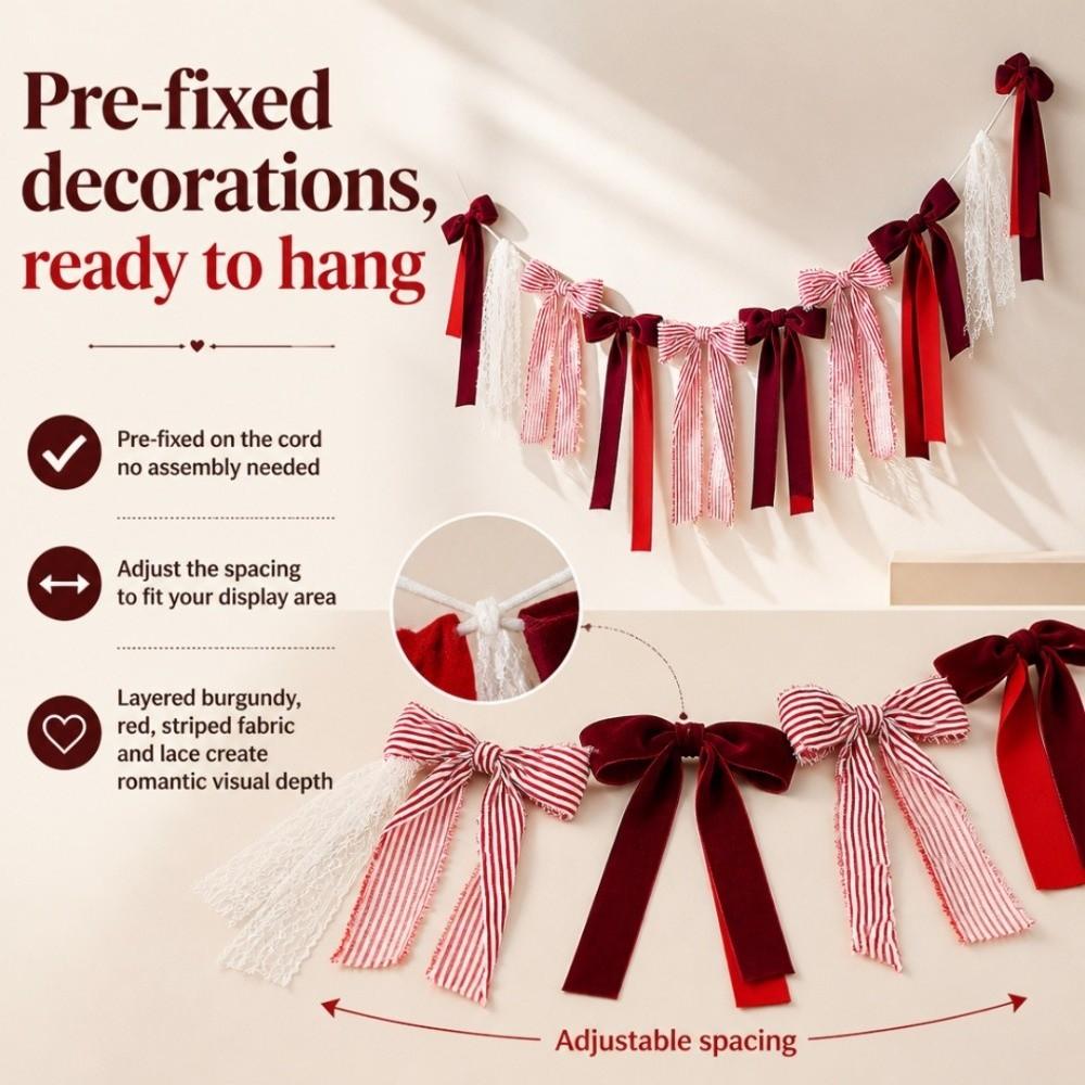 Cloth String Hanging Ornaments Flocking Ball Garland Hanging Decoration Christmas Party Decor