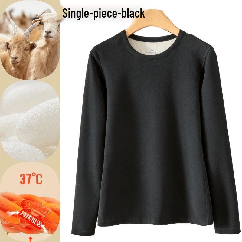 Men's and Women's Silk Cashmere Warm Round Neck Underwear Set