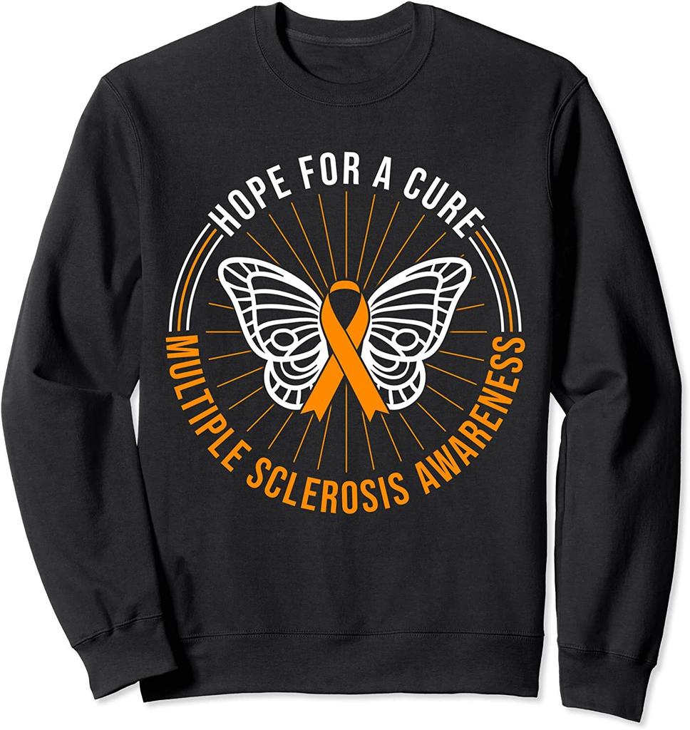 Ms Hope For A Cure Multiple Sclerosis Butterfly Unisex Crewneck Sweatshirt