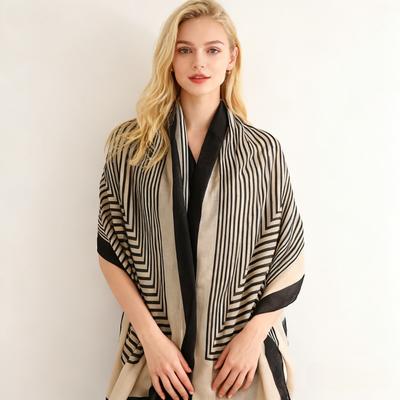 180X90Cm Striped Printed Scarf For Women Autumn And Winter Cotton Linen Scarf Warm Sun Protection Neck Protection Shawl