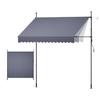 Manual Retractable Awning, 250 Cm Outdoor Retractable Patio Awning Sunshade Shelter, Height Adjustable Patio Door Window Canopy with Manual Crank