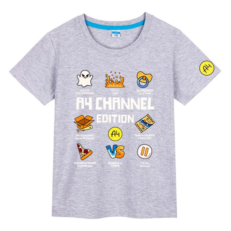 

Merch A4 Футболки з принтом із мультфільмом Lamba Літні бавовняні футболки з короткими рукавами Футболки для дітей Повсякденні дитячі футболки Костюм Топи Милий подарунок 100 сірий
