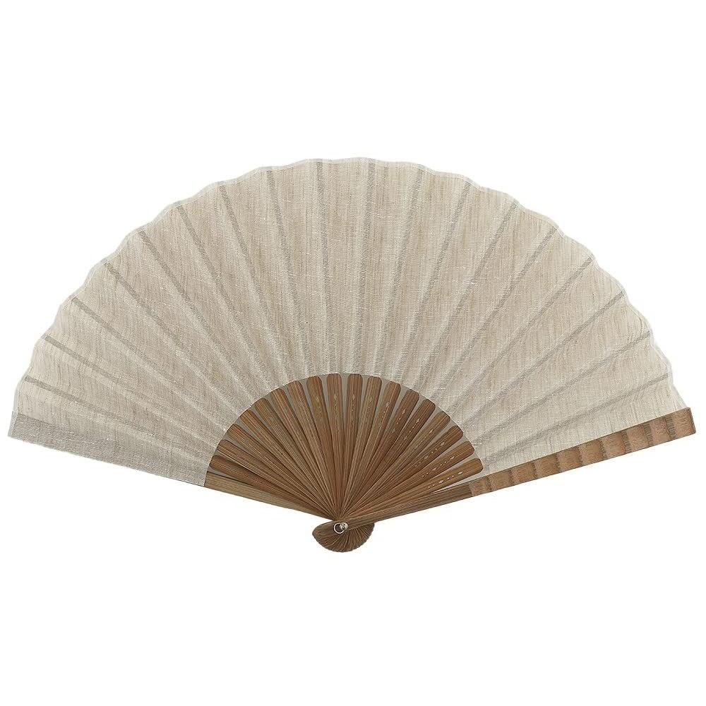 Onishi Ken Seihan Hemp Dungaree Fan 23cm Kinari Ripple S22-LID04