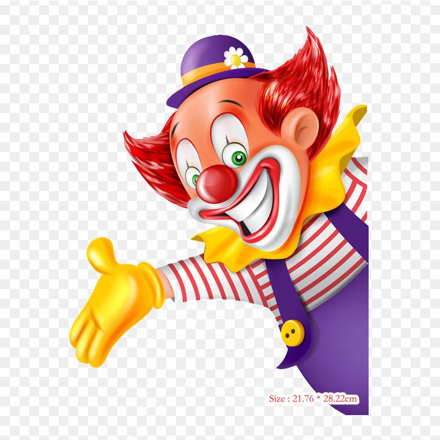 Clown Inflation Body Inflation Iron on Heat Transfer Printing Vinyl Patches Sticker for Clothes DIY Appliques Washable Patches