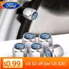 Pegatina para coche Ford Nuevo 2025 Hot 5 piezas Tapones de válvula de neumático Cubierta de vástago de llanta de neumático Impermeable para polvo y aire Para Ford Focus Fiesta EcoSport ESCORT