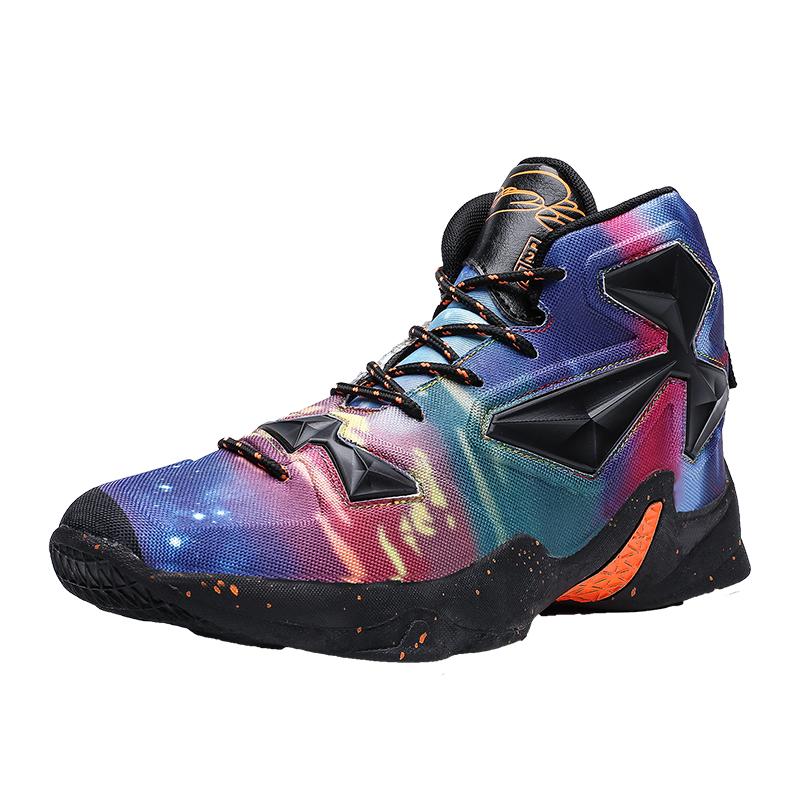 

Модные красочные баскетбольные кроссовки с граффити, мужские уличные нескользящие тренировочные кроссовки, износостойкие высокоэластичные баскетбольные кроссовки 36